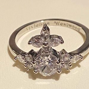 Vivienne Westwood Silver Ring with Clear Stones